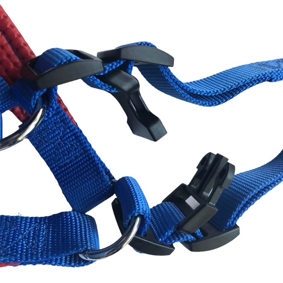 Dog Harness + Leash Set NEW NWT Blue Red Padded - Picture 6 of 13